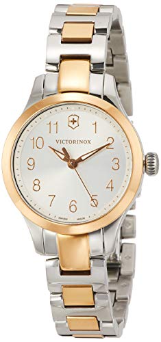 Victorinox Damen-Uhr Alliance XS, Damen-Armbanduhr, analog, Quarz, Wasserdicht bis 100 m, Gehäuse-Ø 28 mm, Armband 12 mm, 67 g, Silberweiß/Silber/Roségold von Victorinox