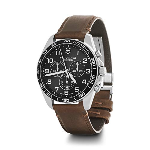 Victorinox Herren-Uhr FieldForce Classic Chrono, Herren-Armbanduhr, analog, Quarz, Wasserdicht, Gehäuse-Ø 42 mm, Armband 21 mm, 95 g, Braun/Schwarz von Victorinox