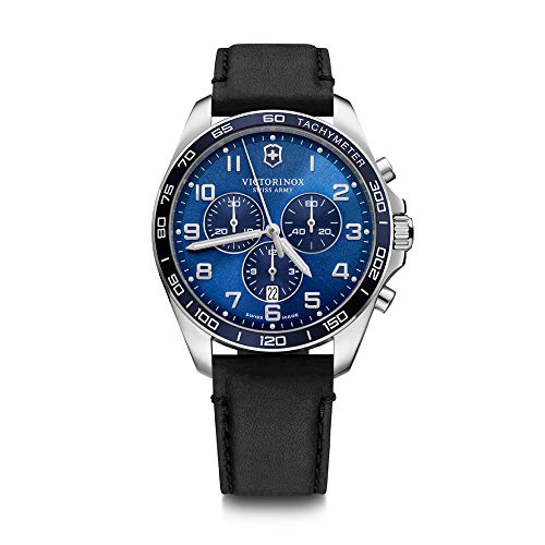 Victorinox Herren-Uhr FieldForce Classic Chrono, Herren-Armbanduhr, analog, Quarz, Wasserdicht bis 100 m, Gehäuse-Ø 42 mm, Armband 21 mm, 95 g, Blau/Schwarz von Victorinox