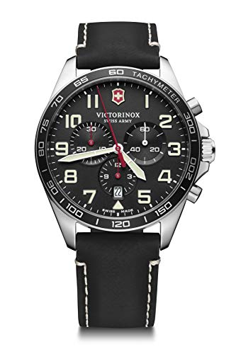 Victorinox Herren-Uhr FieldForce Chrono, Herren-Armbanduhr, analog, Quarz, Wasserdicht bis 100 m, Gehäuse-Ø 42 mm, Armband 21 mm, 82 g, Schwarz von Victorinox