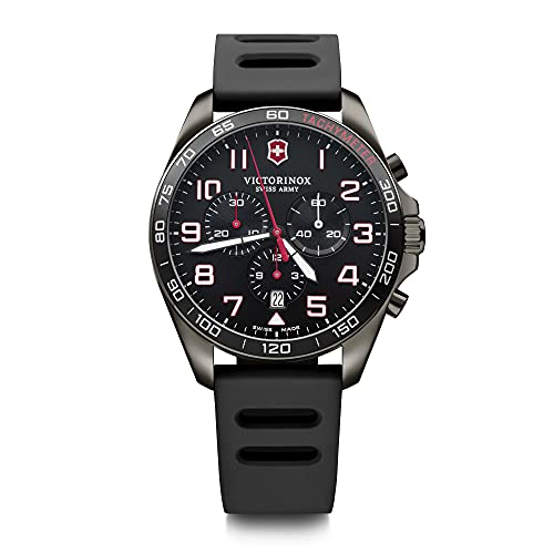 Victorinox Herren-Uhr FieldForce Sport Chrono, Herren-Armbanduhr, analog, Quarz, Wasserdicht, Gehäuse-Ø 42 mm, Armband 21 mm, 94 g, Schwarz von Victorinox