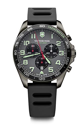 Victorinox Herren-Uhr FieldForce Sport Chrono, Herren-Armbanduhr, analog, Quarz, Gehäuse-Ø 42 mm, Armband 21 mm, 94 g, Schwarz/Grau-Schwarz von Victorinox