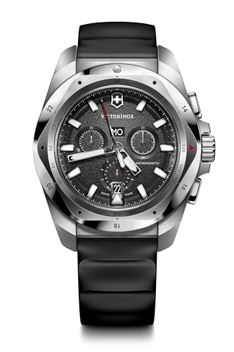 Victorinox Herren-Uhr I.N.O.X. Chrono, Herren-Armbanduhr, analog, Quarz, Wasserdicht bis 200 m, Gehäuse-Ø 43 mm, Armband 21 mm, 140 g, Schwarz von Victorinox