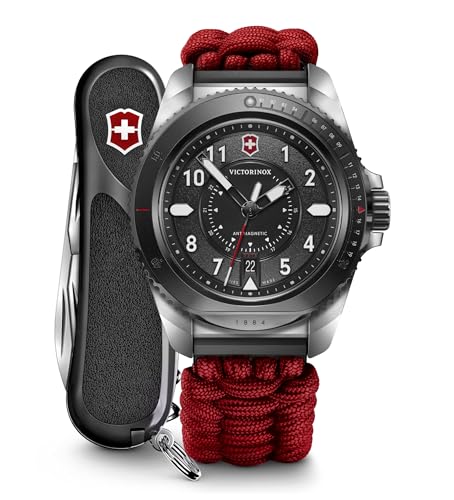 Victorinox Herren-Uhr Journey 1884 Limited Edition, Herren-Armbanduhr, analog, Quarz, Wasserdicht bis 200 m, Gehäuse-Ø 43 mm, Armband 21 mm, 130 g, Schwarz von Victorinox