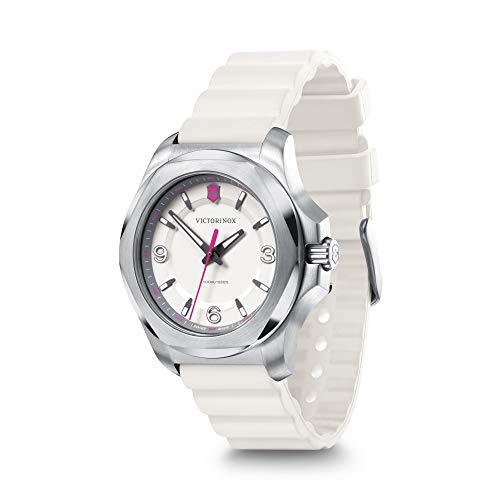 Victorinox Damen-Uhr I.N.O.X. V, Damen-Armbanduhr, analog, Quarz, Wasserdicht bis 100 m, Gehäuse-Ø 37 mm, Armband 18 mm, 69 g, Weiß von Victorinox
