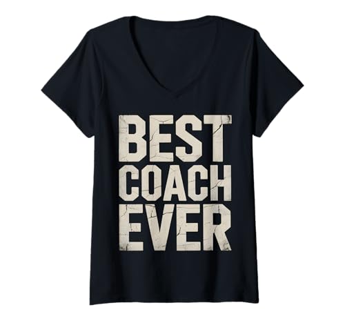 Damen Best Coach Ever Sports Team Coach Bekleidung T-Shirt mit V-Ausschnitt Damen Best Coach Ever Sports Team Coach Bekleidung T-Shirt mit V-Ausschnitt von Victory Spirit Sportswear