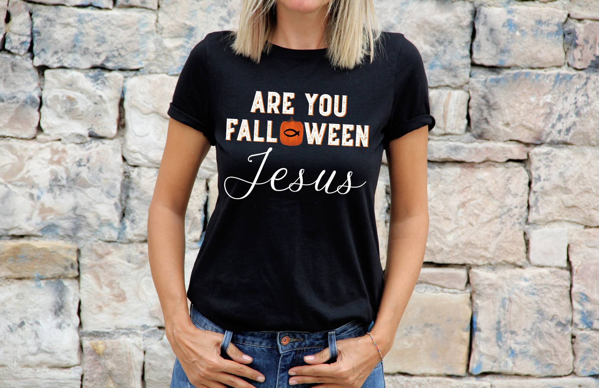 Falloween Jesus, Christliches Halloween Shirt, Shirts, Christliche Herbst T-Shirt, Christliches Geschenk Für von VictoryAttire