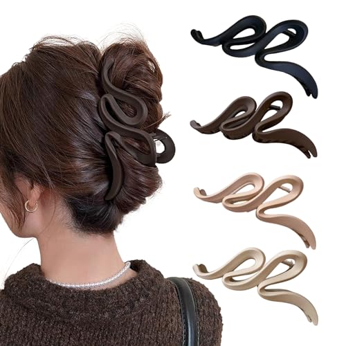 4 Stück Haarklammern Große Haarklammer mit Wellenform 13cm Haarspangen Schwarz Weißes Haar Rutschfestes Jaw Clips Haarschmuck Starker Halt Kopfschmuck Haarstyling Zubehör für Frauen Mädchen 4 Stück Haarklammern Große Haarklammer mit Wellenform 13cm Haarspangen Schwarz Weißes Haar Rutschfestes Jaw Clips Haarschmuck Starker Halt Kopfschmuck Haarstyling Zubehör für Frauen Mädchen von VidFair