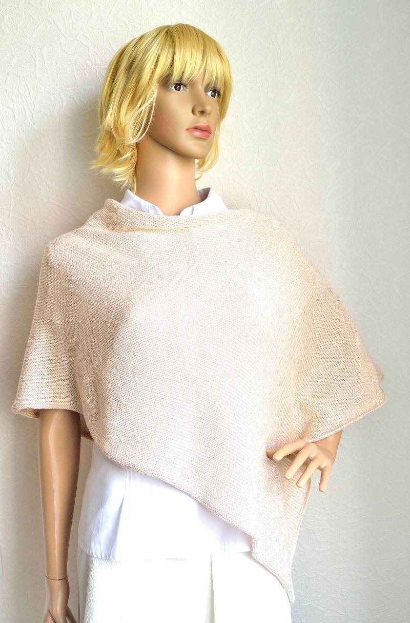 Handgemachte Gestrickte Lange Frauen Mercerized Baumwolle Poncho von VidaKnitworks