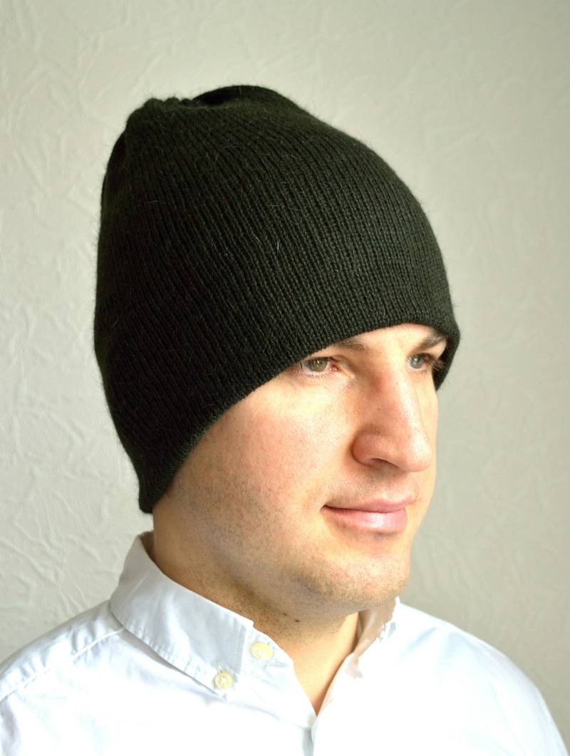 Handgemachter Flauschiger Männerhut Aus 100% Kaschmir von VidaKnitworks