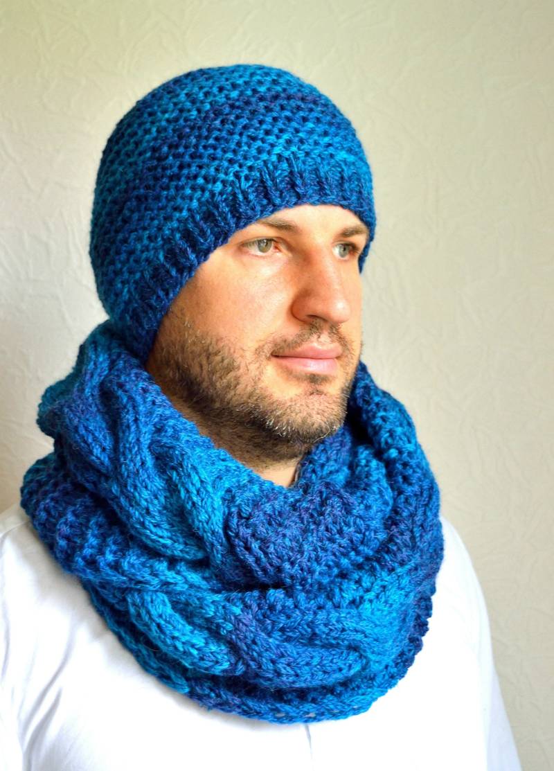 Handgestrickte Herrenmütze Und -Mütze Aus Alpakawolle von VidaKnitworks