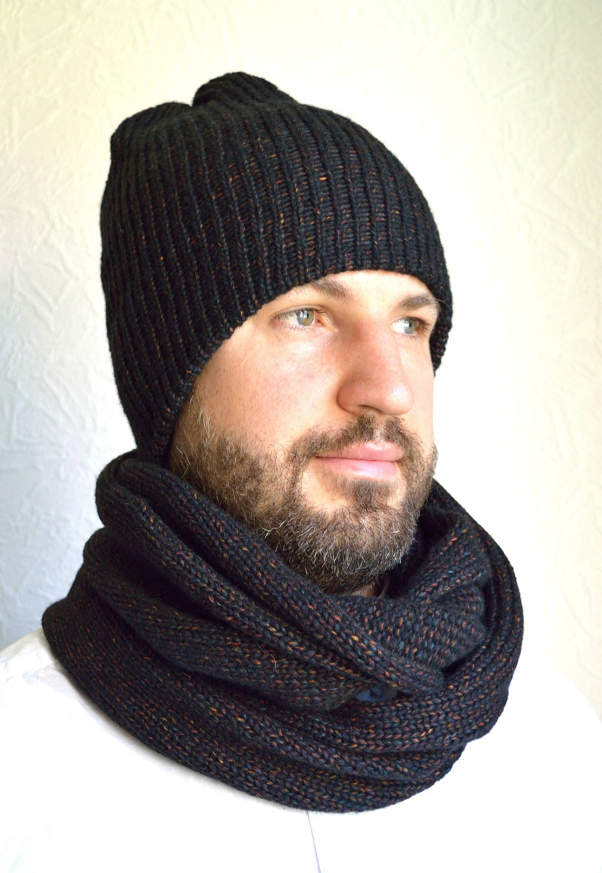 Handgestrickte Herrenmütze Und -Mütze Aus Alpakawolle von VidaKnitworks