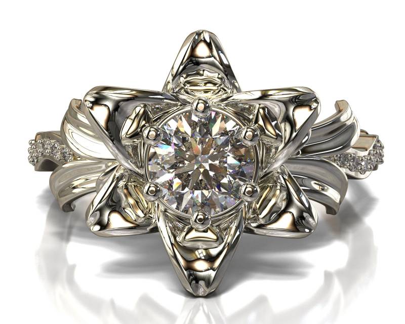 Natürlicher Diamant Ehering Set/Ring Verlobungsring Weißgold Natürlicher Diamant Ehering Set/Ring Verlobungsring Weißgold von VidarBoutique