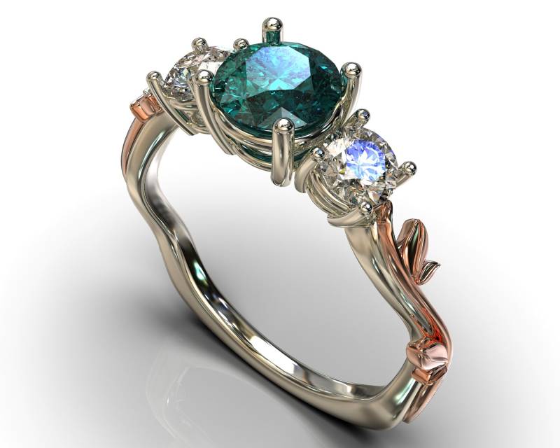 Natur Inspirierter Verlobungsring/Zweigblatt Ring Roségold Saphir Montana Floraler Ehering Natur Inspirierter Verlobungsring/Zweigblatt Ring Roségold Saphir Montana Floraler Ehering von VidarBoutique