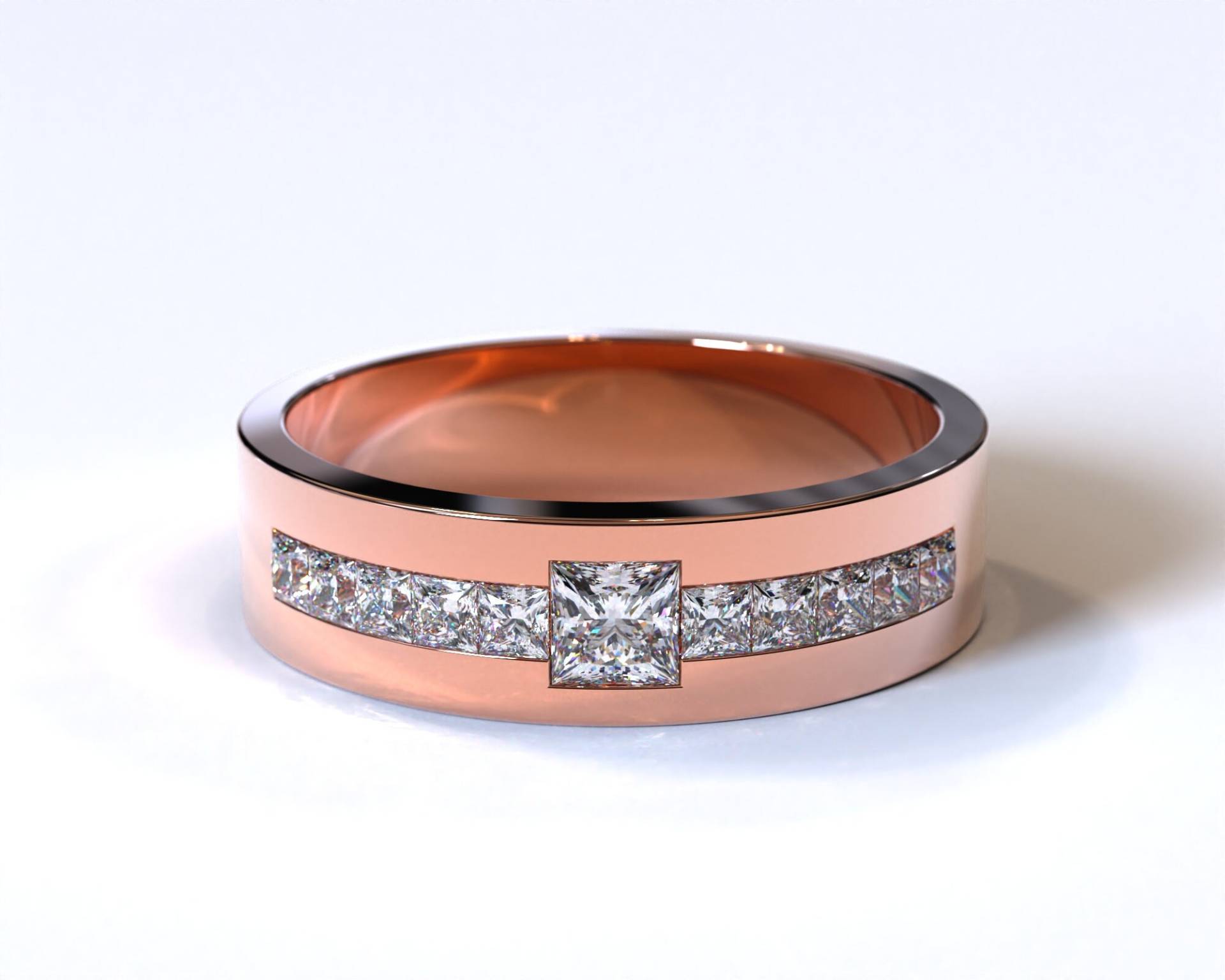 Herren Ehering/Diamant Rose Gold Einzigartiger von Vidarjewelry