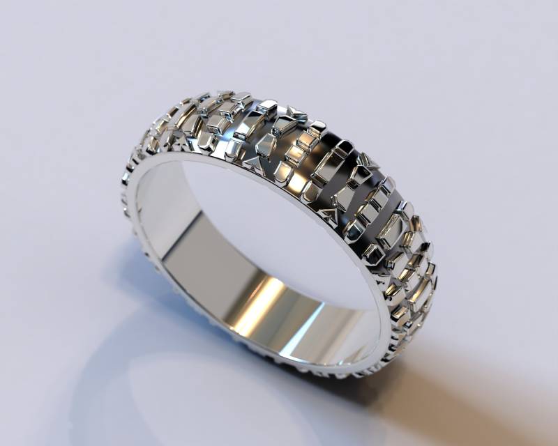 Motorrad Ehering/Rustikaler Einzigartiger Herrenring Graviert von Vidarjewelry