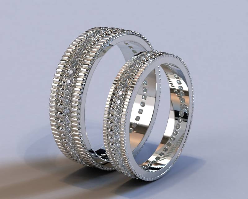 Seine Und Sie Eheringe - Benutzerdefinierte Ringe/Verlobungsringpaar 14K Weißgold Ring Paare Versprechen Passende Trauringe von Vidarjewelry