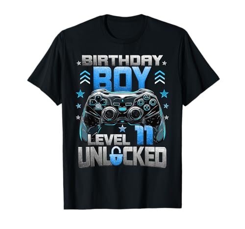 11th Birthday Boy Level 11 freigeschaltete Videospielparty T-Shirt 11th Birthday Boy Level 11 freigeschaltete Videospielparty T-Shirt von Video Game 11 Year old Birthday Boy