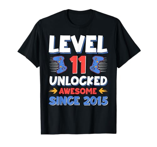 11 Year Old Boy Level 11 Unlocked Awesome 2015 Birthday T-Shirt von Video Game Birthday Gamer Apparel 2026