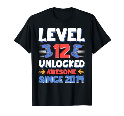12 Year Old Boy Level 12 Unlocked Awesome 2014 Birthday T-Shirt von Video Game Birthday Gamer Apparel 2026