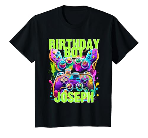 Kinder Joseph Birthday Boy Videospiel Birthday Gamer Joseph T-Shirt Kinder Joseph Birthday Boy Videospiel Birthday Gamer Joseph T-Shirt von Video Game Controller Control All The Things