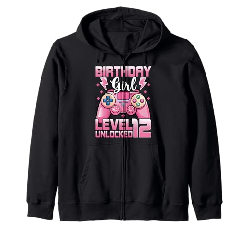 12th Birthday Girl Level 12 Unlocked Video Gamer Girls Kapuzenjacke von Video Gamer 12th Birthday Gifts Co.