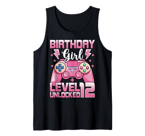 12th Birthday Girl Level 12 Unlocked Video Gamer Girls Tank Top von Video Gamer 12th Birthday Gifts Co.