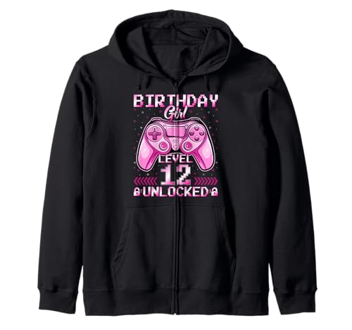 Birthday Girl Level 12 Unlocked Video Gamer 12th Birthday Kapuzenjacke von Video Gamer 12th Birthday Gifts Co.