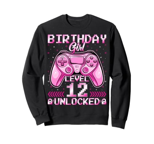 Birthday Girl Level 12 Unlocked Video Gamer 12th Birthday Sweatshirt von Video Gamer 12th Birthday Gifts Co.