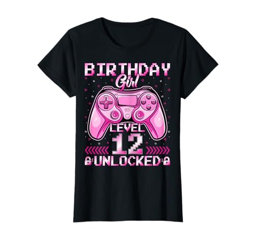Birthday Girl Level 12 Unlocked Video Gamer 12th Birthday T-Shirt von Video Gamer 12th Birthday Gifts Co.