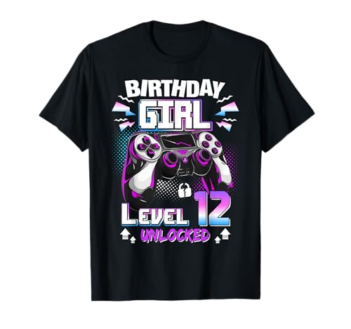 12. Geburtstag Mädchen Level 12 freigeschaltet 12 Jahre alt T-Shirt 12. Geburtstag Mädchen Level 12 freigeschaltet 12 Jahre alt T-Shirt von Video Gamer 12th Birthday Girls Level 12 Unlocked