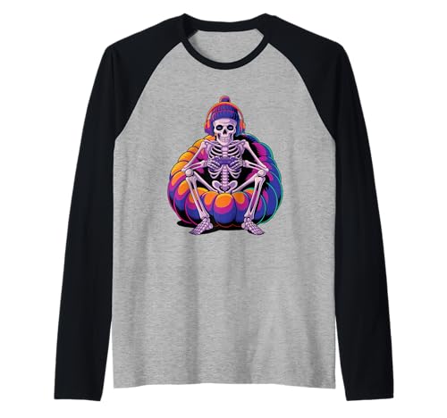 Halloween Skeleton Gamer Kinder Teenager Jungen Männer Raglan von Video Gamer Designs by Jaybeez