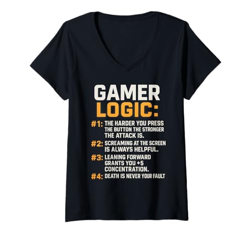 Damen Funny Gamer A Day Without Video Games is Like Kidding Gaming T-Shirt mit V-Ausschnitt Damen Funny Gamer A Day Without Video Games is Like Kidding Gaming T-Shirt mit V-Ausschnitt von Video Games Lover Gamer Gaming Nerds Geeks