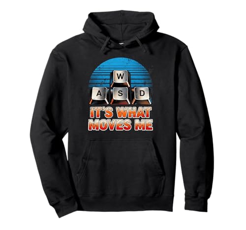 Men Boys Kids Funny PC Gamer Vintage WASD It's What Moves Me Pullover Hoodie von Video Games Lover Gamer PC Gaming Nerds Geeks
