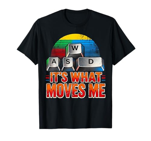 Men Boys Kids Funny PC Gamer Vintage WASD It's What Moves Me T-Shirt von Video Games Lover Gamer PC Gaming Nerds Geeks