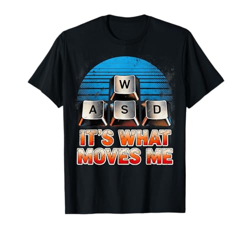 Men Boys Kids Funny PC Gamer Vintage WASD It's What Moves Me T-Shirt von Video Games Lover Gamer PC Gaming Nerds Geeks