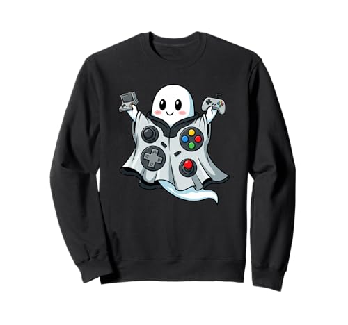 Videospiele Ghost Pumpkin Boo Halloween Kinder Herren Damen Sweatshirt von Video Games Lovers Halloween Ghost Pumpkin Outfits