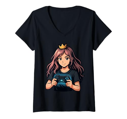 Damen Mädchen Gamers Video Damen Gaming Stuff für Mädchen Gamer Mädchen T-Shirt mit V-Ausschnitt Damen Mädchen Gamers Video Damen Gaming Stuff für Mädchen Gamer Mädchen T-Shirt mit V-Ausschnitt von Video Gamesgirls' Fashion Kawaii Gamer Girl Stuff