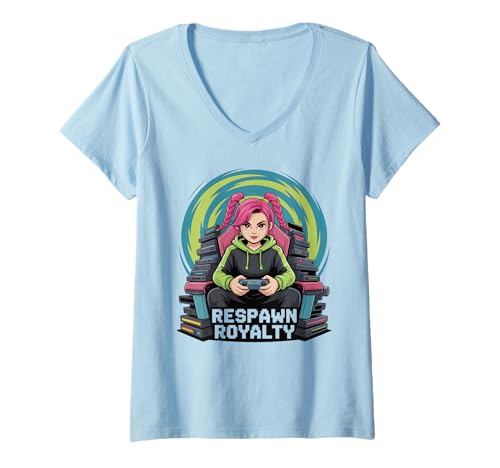 Damen Mädchen Gamers Video Damen Gaming Stuff für Mädchen Gamer Mädchen T-Shirt mit V-Ausschnitt Damen Mädchen Gamers Video Damen Gaming Stuff für Mädchen Gamer Mädchen T-Shirt mit V-Ausschnitt von Video Gamesgirls' Fashion Kawaii Gamer Girl Stuff