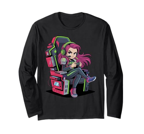 Mädchen Gamers Video Damen Gaming Stuff für Mädchen Gamer Mädchen Langarmshirt Mädchen Gamers Video Damen Gaming Stuff für Mädchen Gamer Mädchen Langarmshirt von Video Gamesgirls' Fashion Kawaii Gamer Girl Stuff