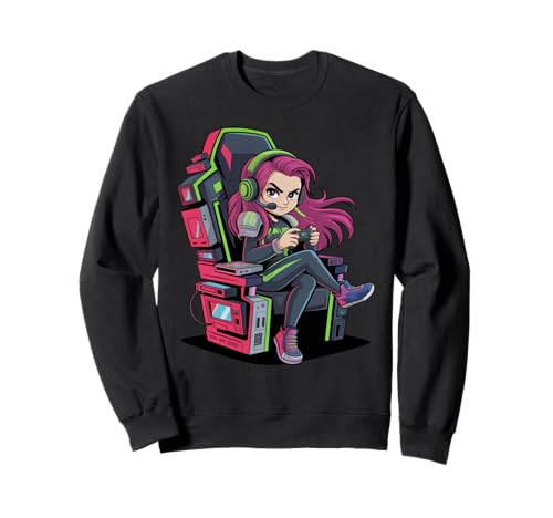 Mädchen Gamers Video Damen Gaming Stuff für Mädchen Gamer Mädchen Sweatshirt Mädchen Gamers Video Damen Gaming Stuff für Mädchen Gamer Mädchen Sweatshirt von Video Gamesgirls' Fashion Kawaii Gamer Girl Stuff