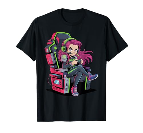 Mädchen Gamers Video Damen Gaming Stuff für Mädchen Gamer Mädchen T-Shirt Mädchen Gamers Video Damen Gaming Stuff für Mädchen Gamer Mädchen T-Shirt von Video Gamesgirls' Fashion Kawaii Gamer Girl Stuff