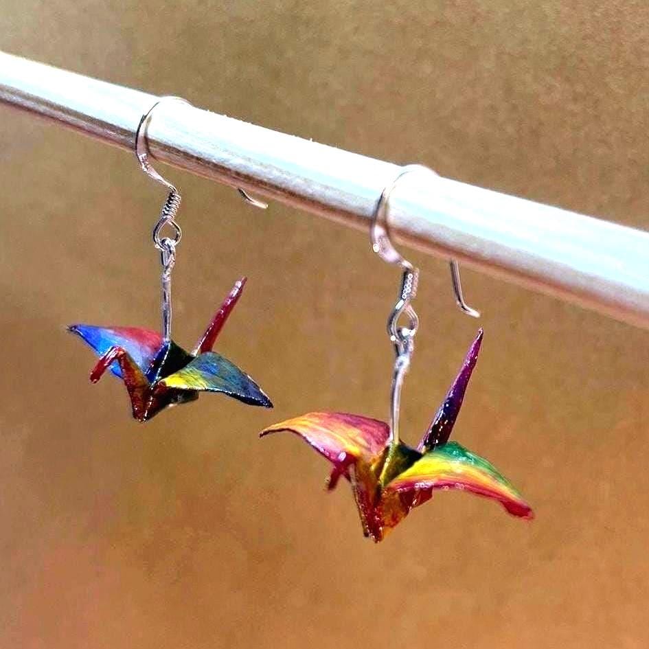 Origami-Kranich Ohrringe - Handgemacht, Wasserbeständig Und Personalisierbar von VidoForms