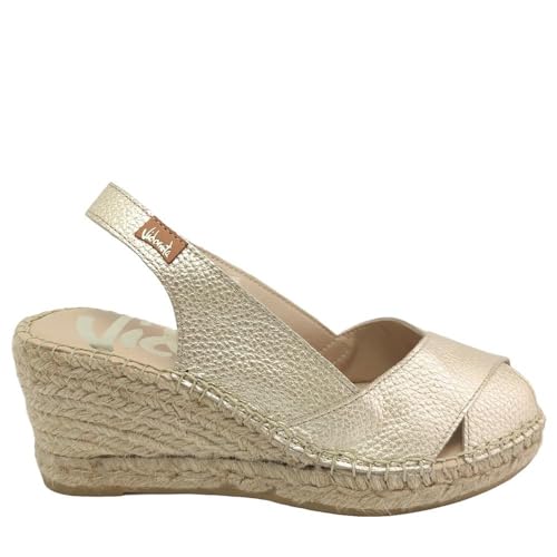Vidorreta GEMÜTLICH Y ELEGANTE SANDALE YUTE DAMEN CLAVEL 10900 Glattleder Gold talla numeric_40 von Vidorreta