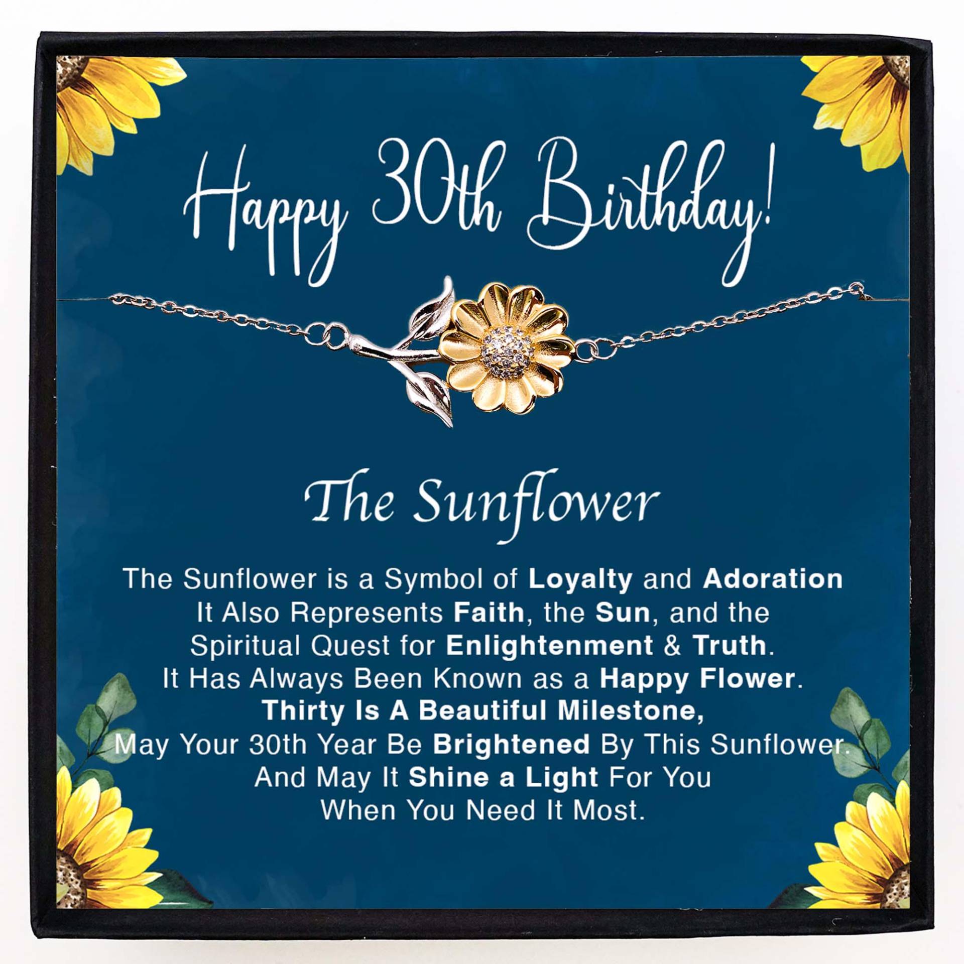 30. Geburtstagsgeschenk Sonnenblume Armband Spirituelles Geschenk Für Ihre Frauen Tochter Enkelin Nichte Bestie - Sterling Silber Schmuck von VieHandCraft