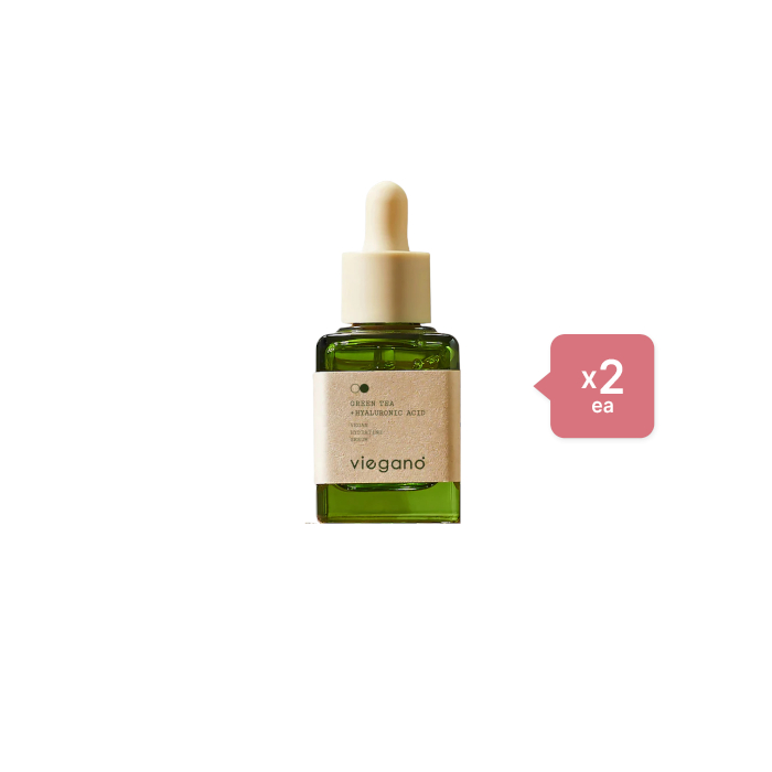 Viegano - Green Tea + Hyaluronic Acid Vegan Hydrating Serum - 35ml (2ea) Set von Viegano