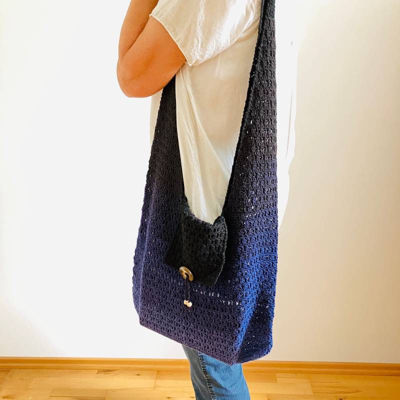 Schultertasche Einkaufstasche Badetasche Strandtasche Beutel Tragetasche Shopper Umhängetasche Baumwolle Waschbar Sporttasche Häkeltasche von Vielfach