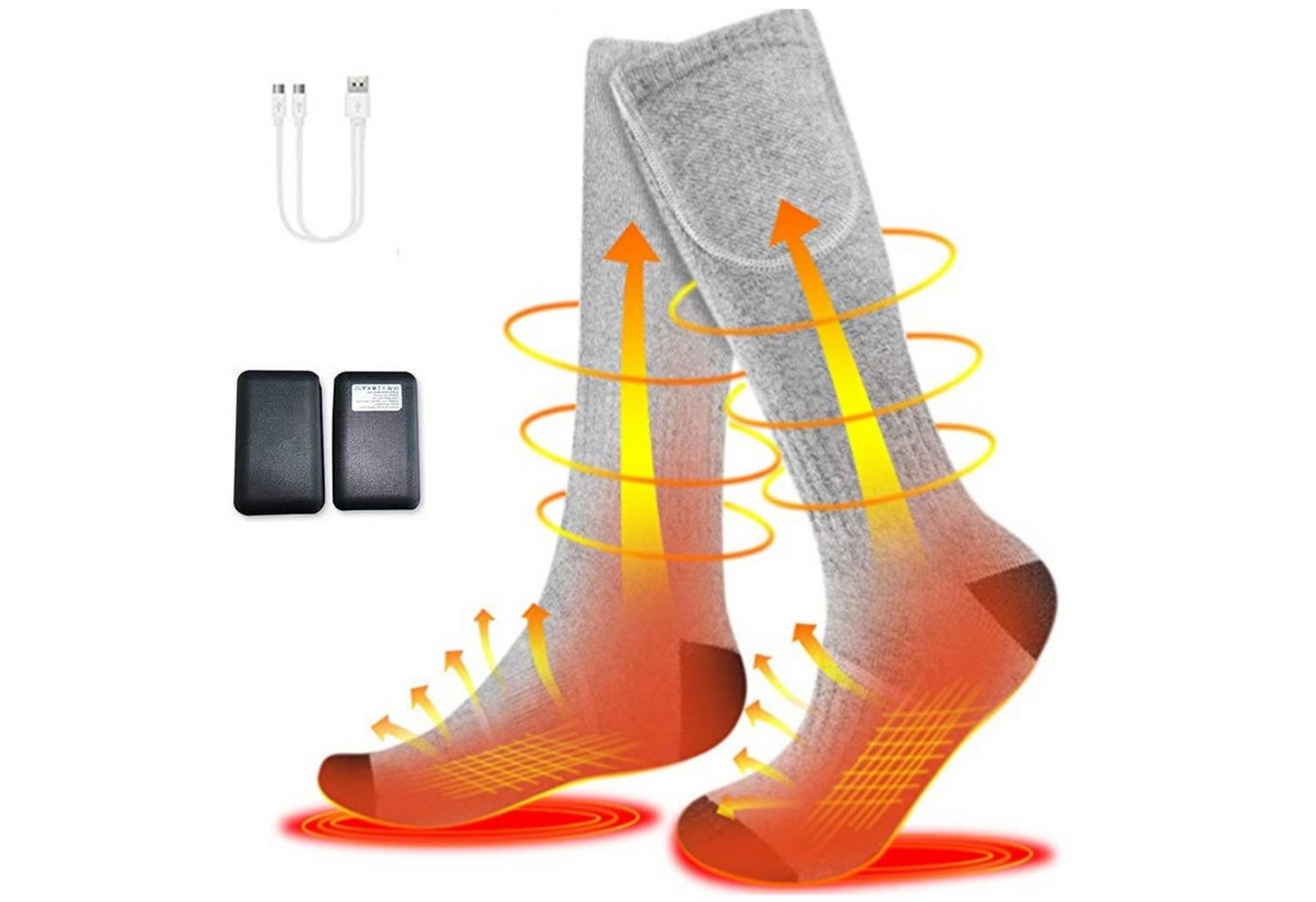 Viellan Funktionssocken Elektrisch beheizte Socken,Thermo-Socken,Strümpfe,USB-Aufladung von Viellan