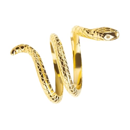 Gold Schlangenring 925 Sterling Silber – Verstellbarer Schlangenring – Detailreiches Schlangendesign – Offener Ring 18K Vergoldet – Geschenkidee (Vergoldetes Silber) von Vielring