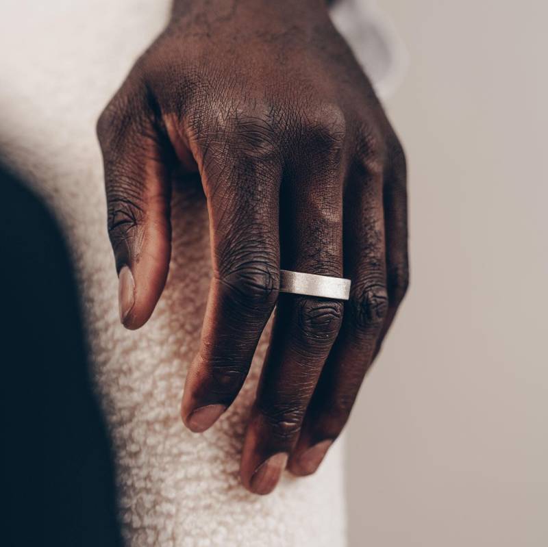 Mattierter Handgefertigter Ring 925 Sterling Silber Offener Handmade Verstellbarer Basic Statement Unisex von Vielring
